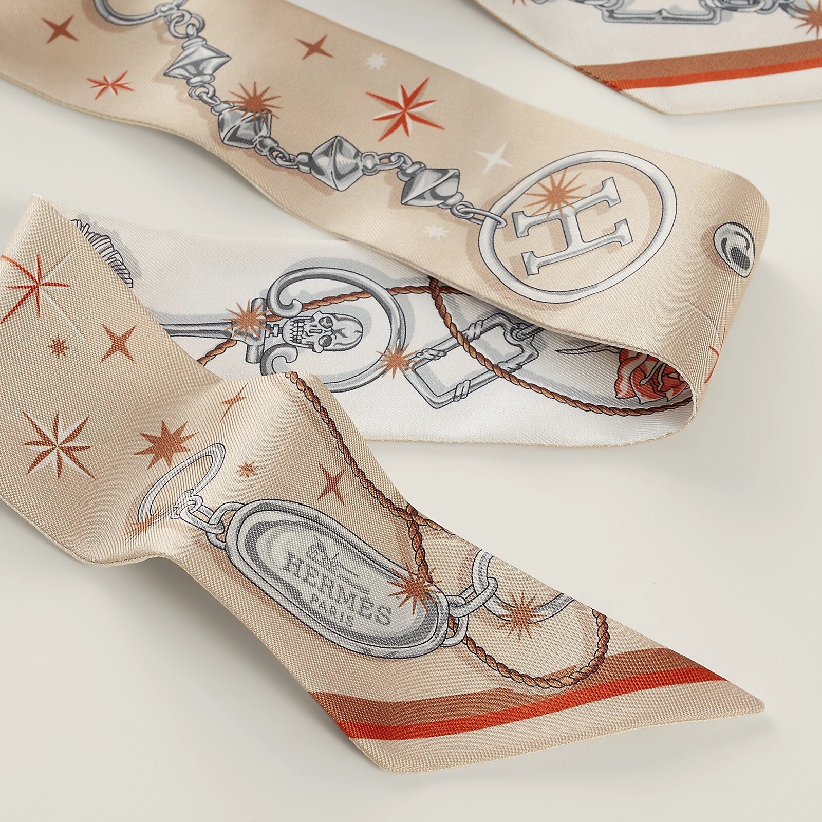 HERMES C'est la Fete Twilly beige rosé / caramel / blanc