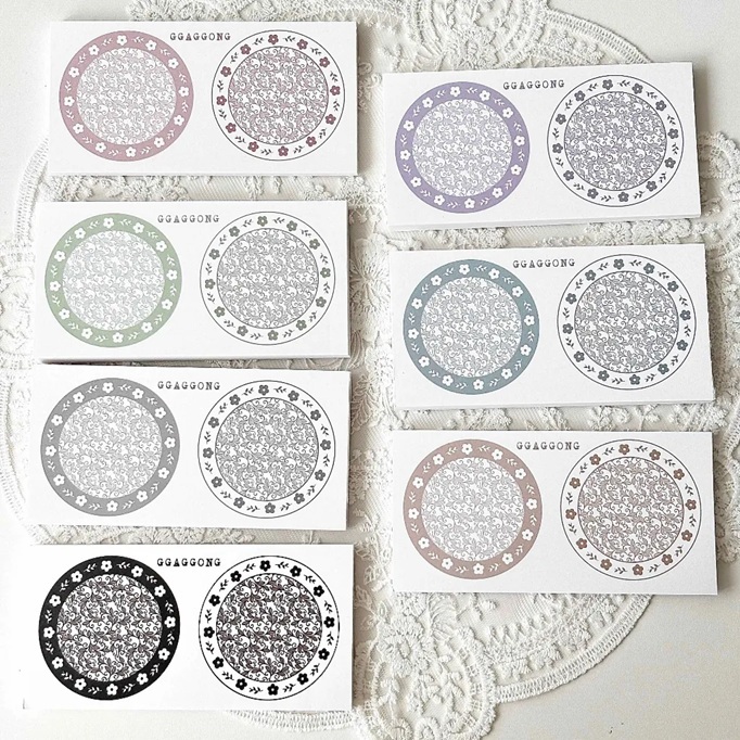 韓國 ggaggong．圓形小花便箋本