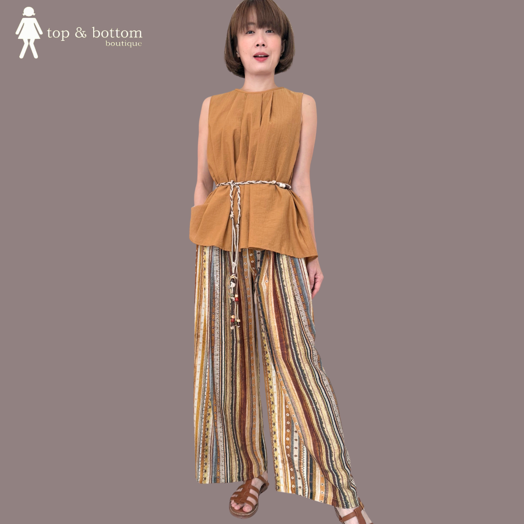 SLEEVELESS WRINKLED FLARE TOP