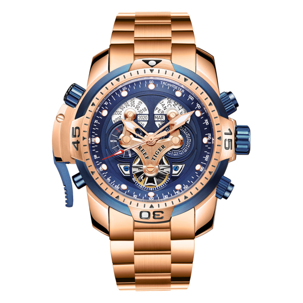 【Reef Tiger 瑞夫泰格】AuroraTransformer極光變形系列 RGA3503 動力儲存 夜光 機械錶