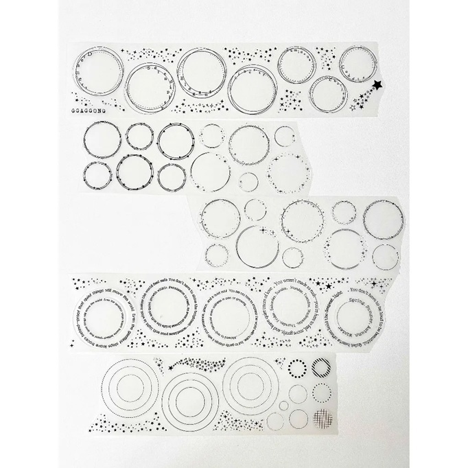 韓國 ggaggong．夢幻圓形 6cm霧面割型PET紙膠帶  <只有整捲>