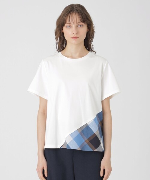 Blue Label Compact Pima Smooth Bias Check T-Shirt