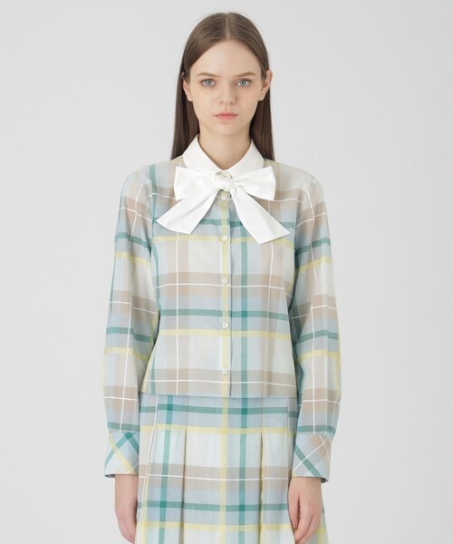 Blue Label  Check Shadow Dobby Blouse