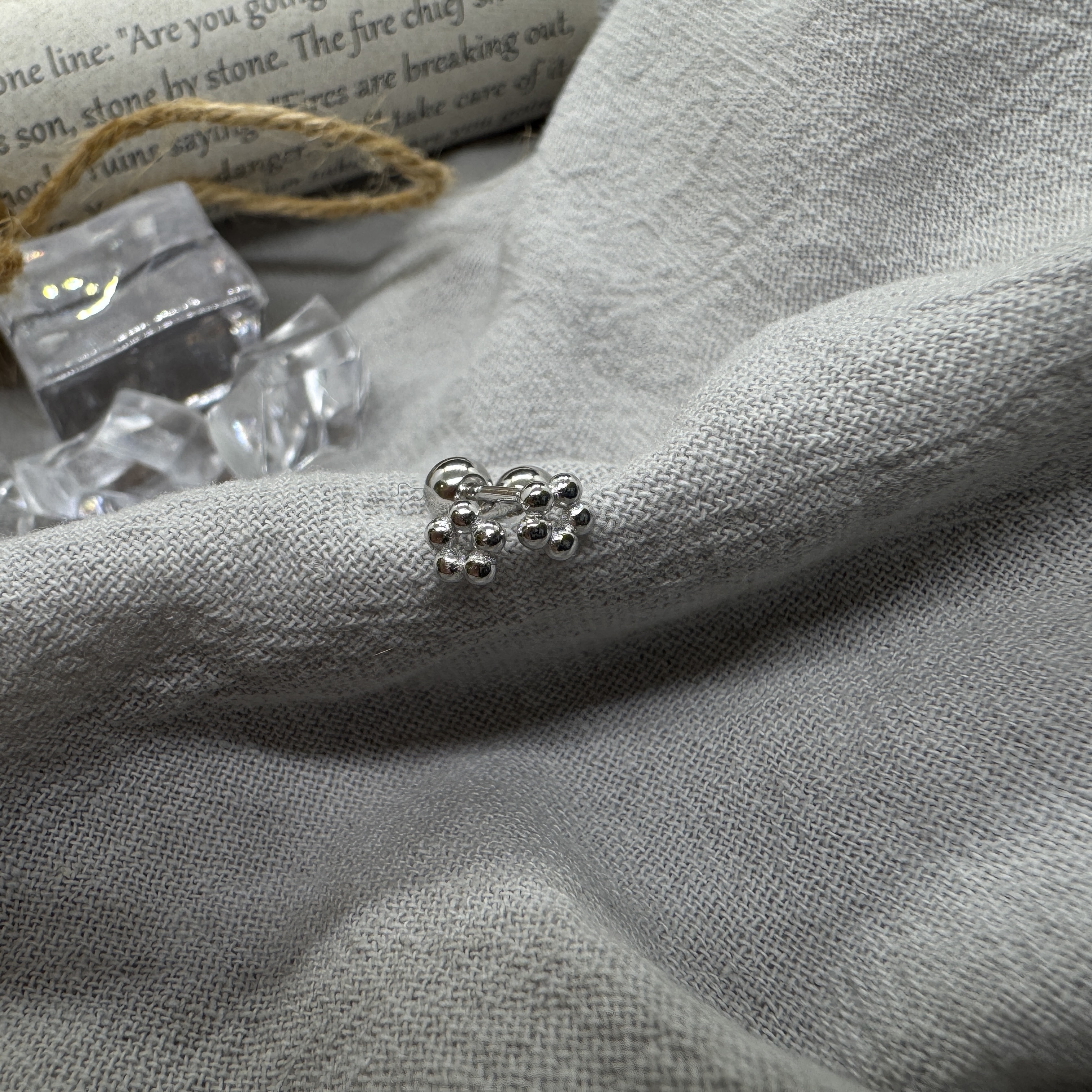 幾何小花 - 轉珠耳環