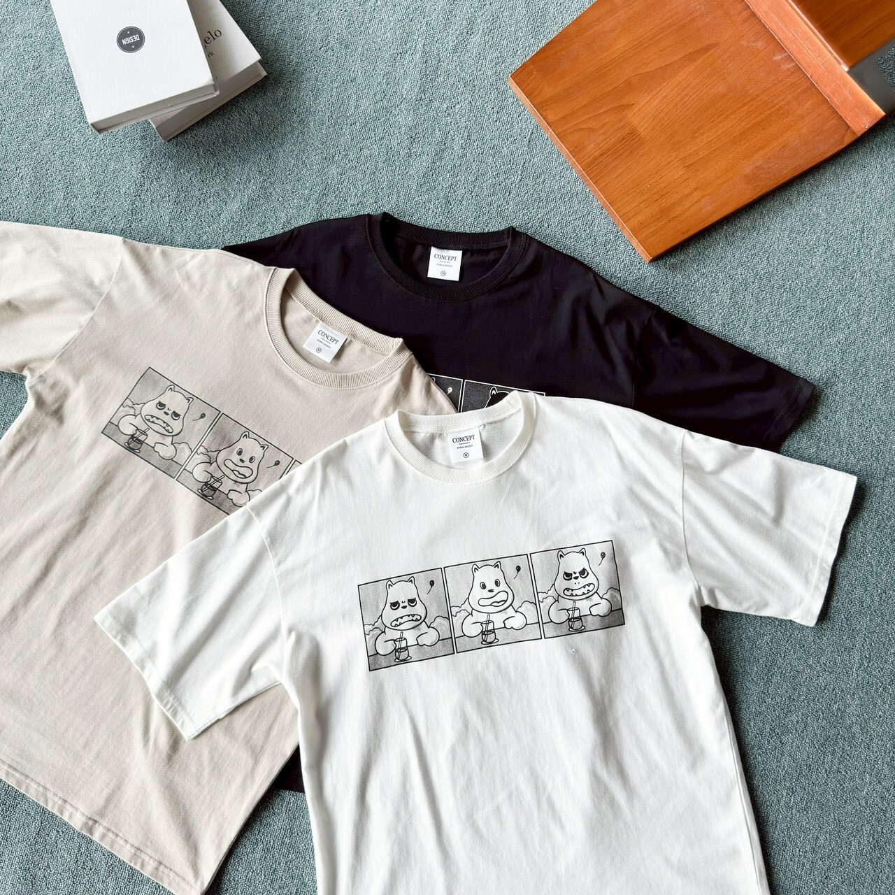 河馬三宮格印花 短T(3colors)