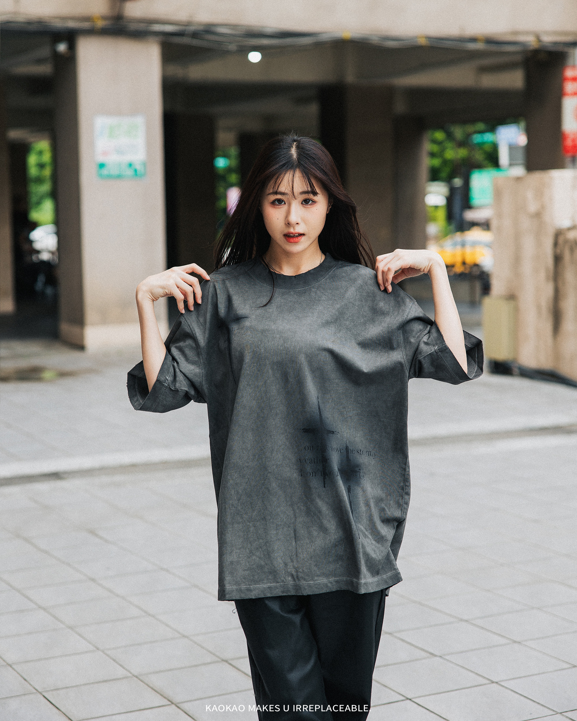 JIA MENG 潑墨十字星 印花短t