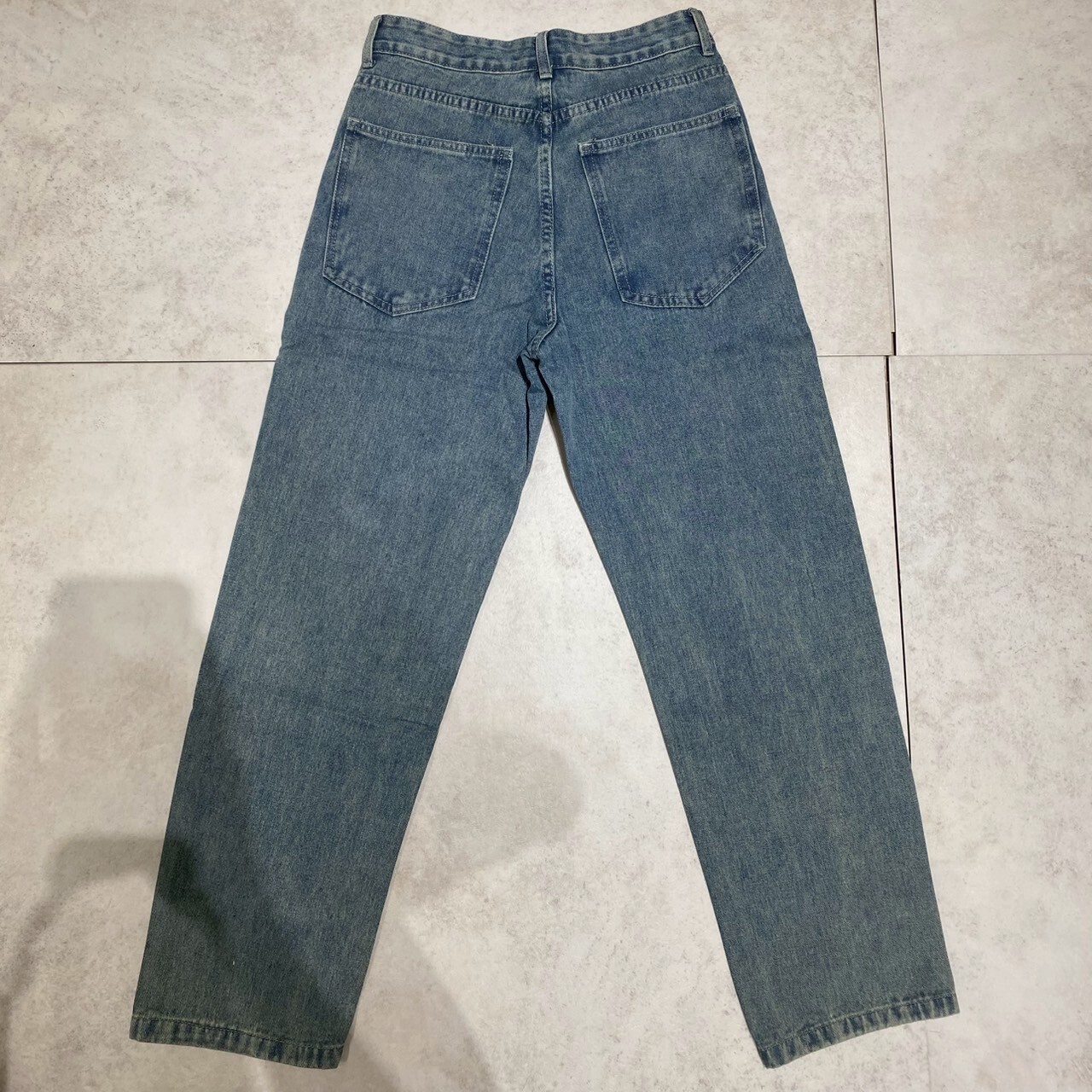 Concept 水洗藍牛仔寬褲 丹寧褲 80110