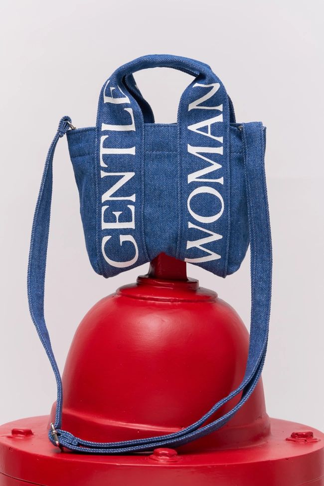 Gentle Woman Logo Strap Micro Tote Bag(Denim)