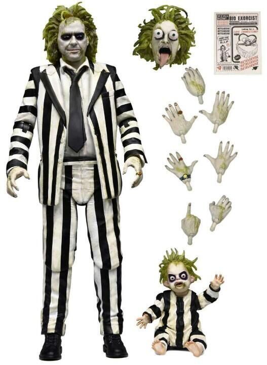 NECA 代理版 可動 7吋 陰間大法師 終極 條紋西裝 Beetlejuice 甲蟲汁大師