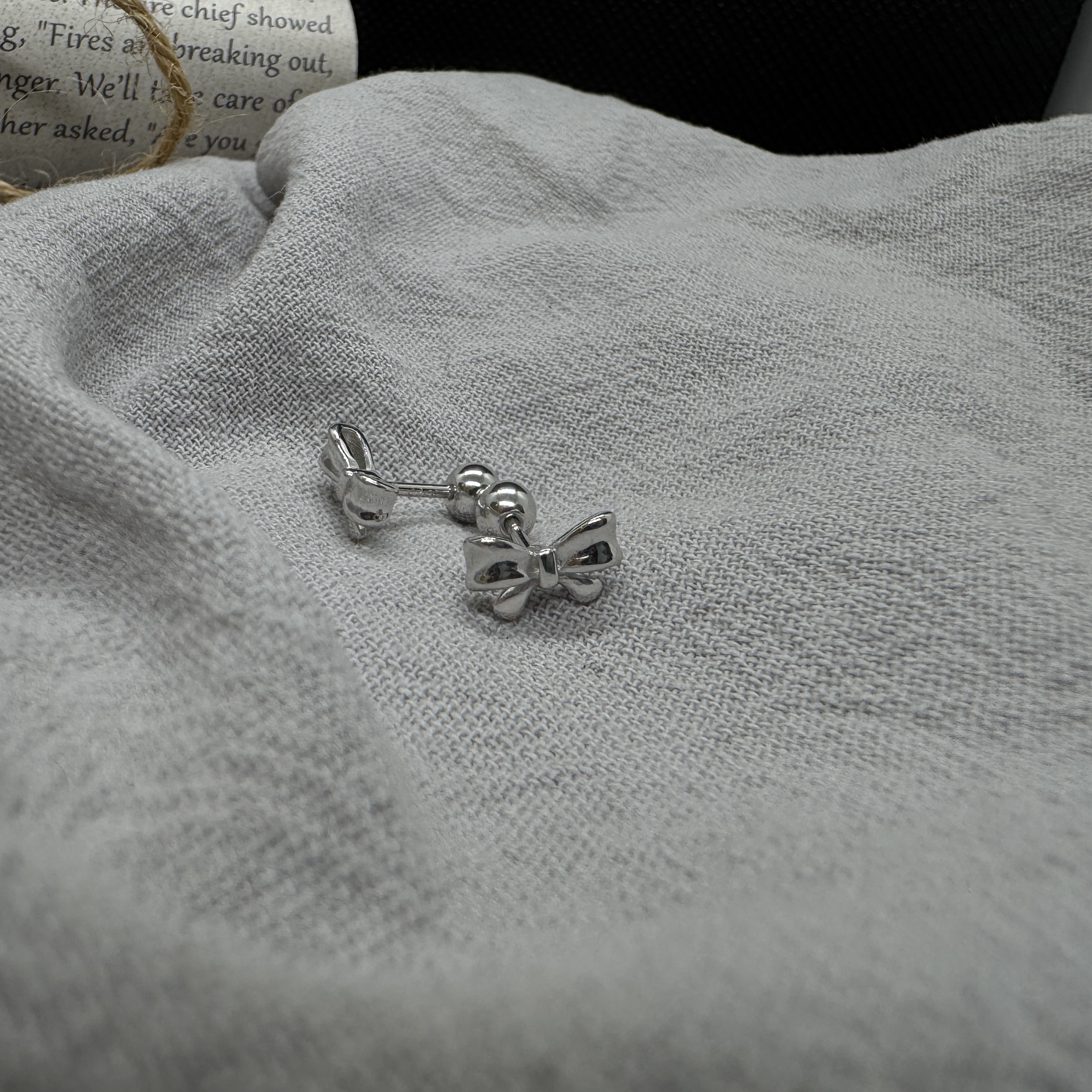 蝴蝶結序語 - 轉珠耳環