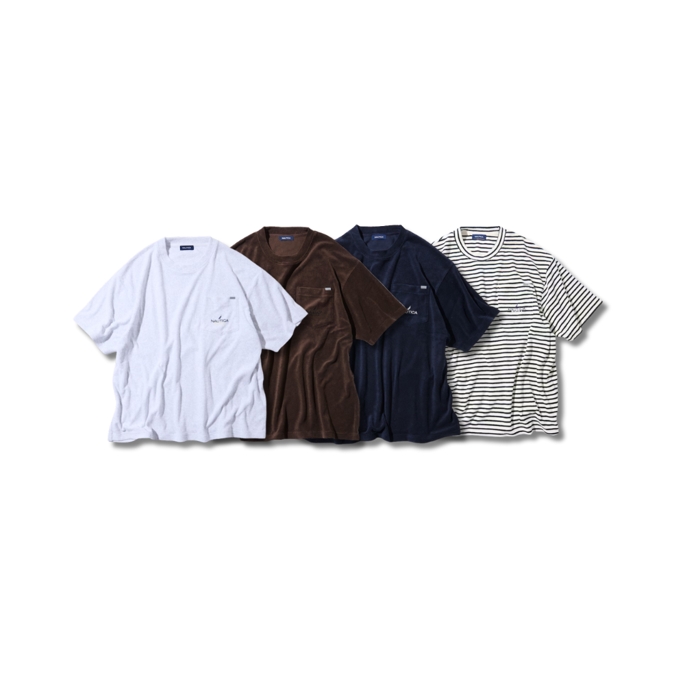 "代購" Nautica Striped Pattern 絨面 口袋T