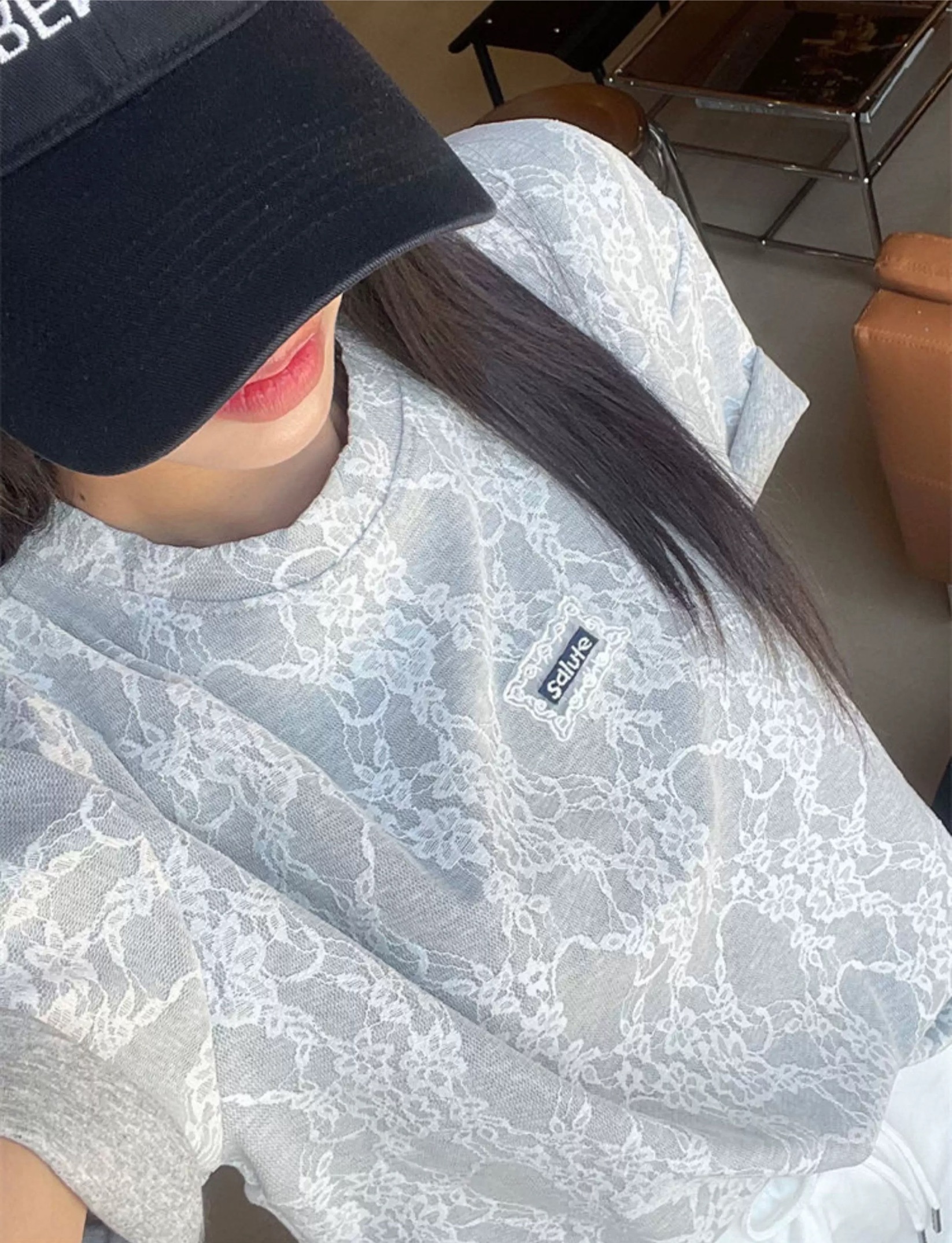 蕾絲小標寬鬆大TEE/二色