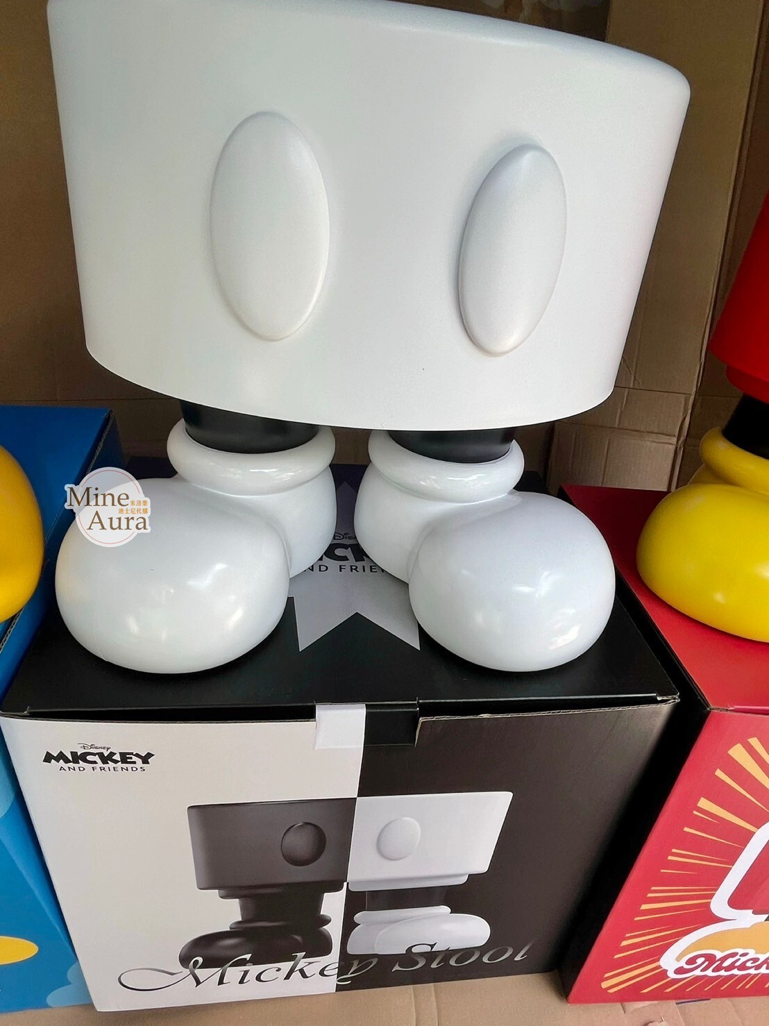 上海代購 ❘ SUNDAY HOME 迪士尼 米奇 Mickey 復古黑白色 立體 造型 小矮凳  椅子 - 正版授權