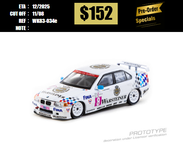 PO-$152 * WERK83 * 1:64 BMW 320i STW 1995 Champion Joachim Winkelhock [OD30/07]