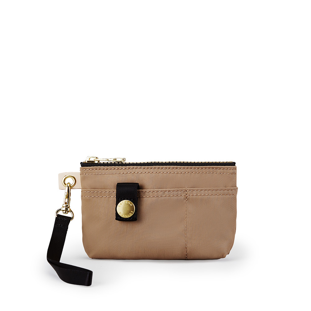 Soldier 實用拉鍊化妝包/零錢包-摩卡慕斯