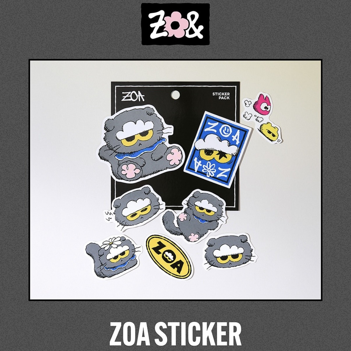 G-DRAGON ZO&FRIENDS 快閃店周邊 ZOA STICKER 貓貓貼紙包