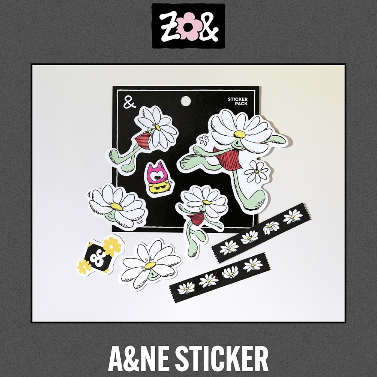 G-DRAGON ZO&FRIENDS 快閃店周邊 A&NE STICKER 雛菊貼紙包