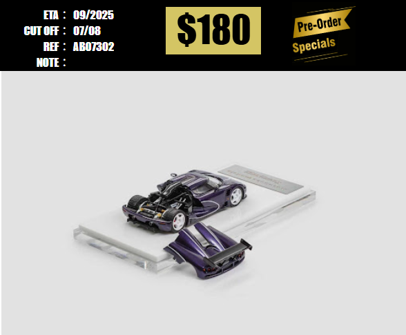 PO-$180 * AUTOBOTS MODEL * 1:64 KOENIGSEGG CCGT PURPLE [OD30/07]