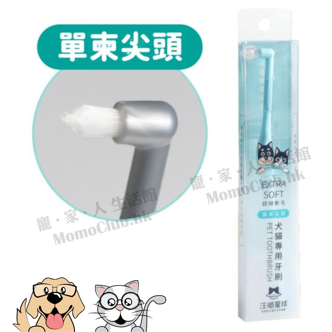 汪喵星球 - 犬貓專用牙刷 (細軟毛 - 單束尖頭 / 顏色隨機出貨) [貓犬用]