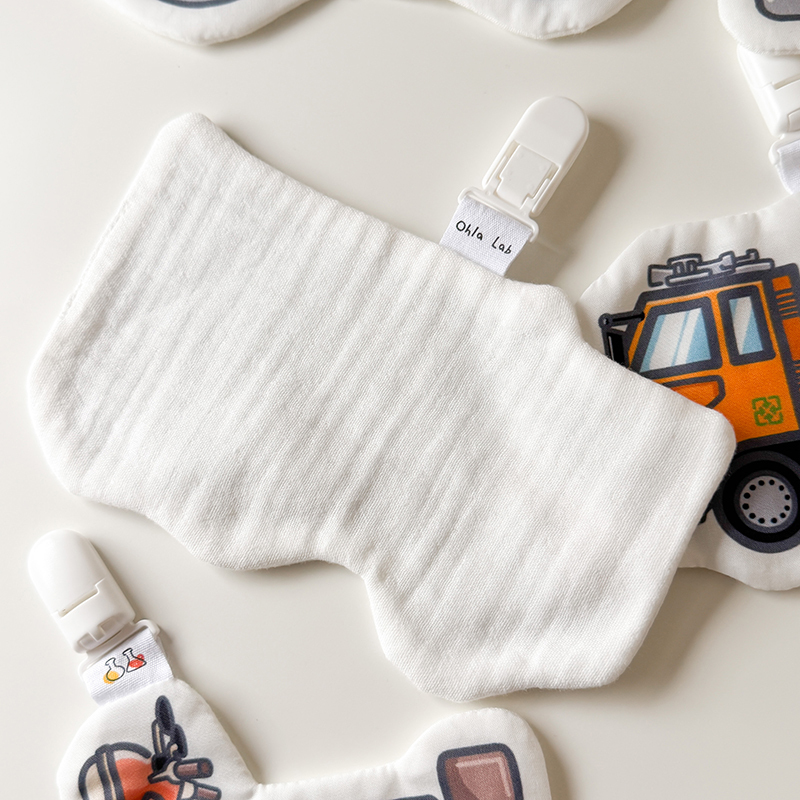 【新材質】手繪恐龍手帕巾 | 幼稚園手帕夾(六層紗布)