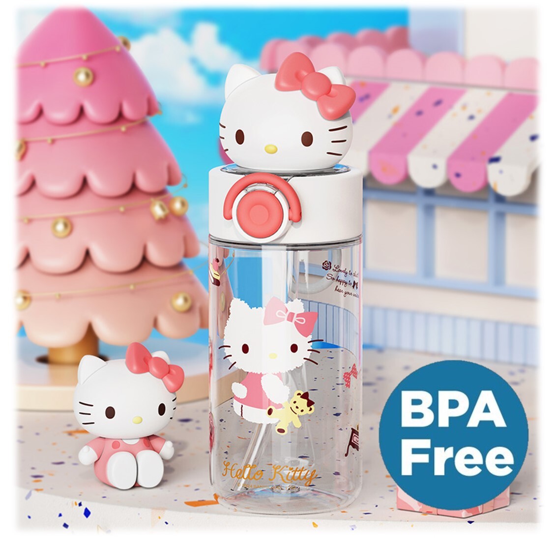 Hello Kitty Sanrio |3D便攜式吸管水樽(500ml)