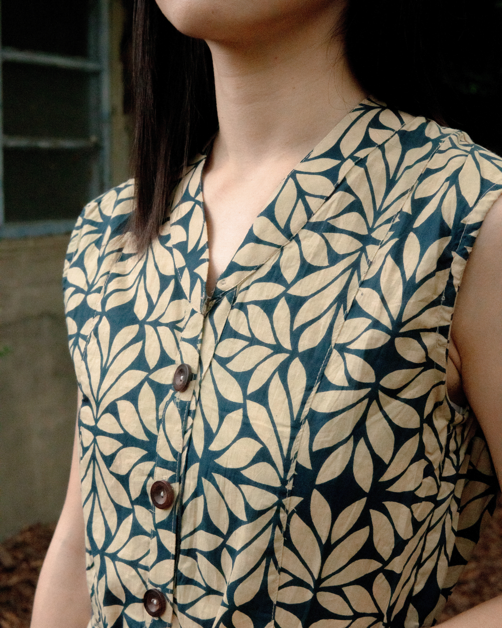 印度蓋染工藝親膚純棉 洋裝 - 月桂