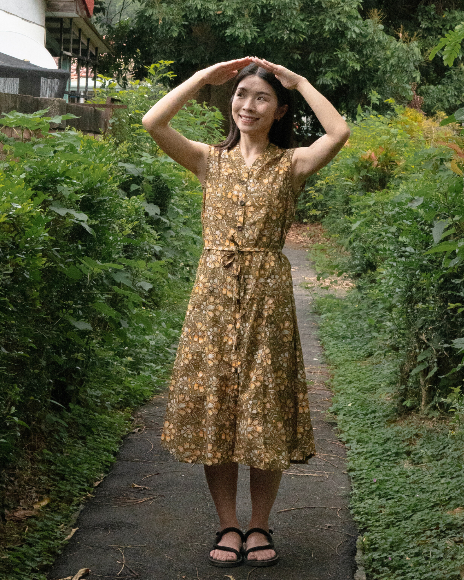 印度蓋染工藝親膚純棉 洋裝 - 風鈴木