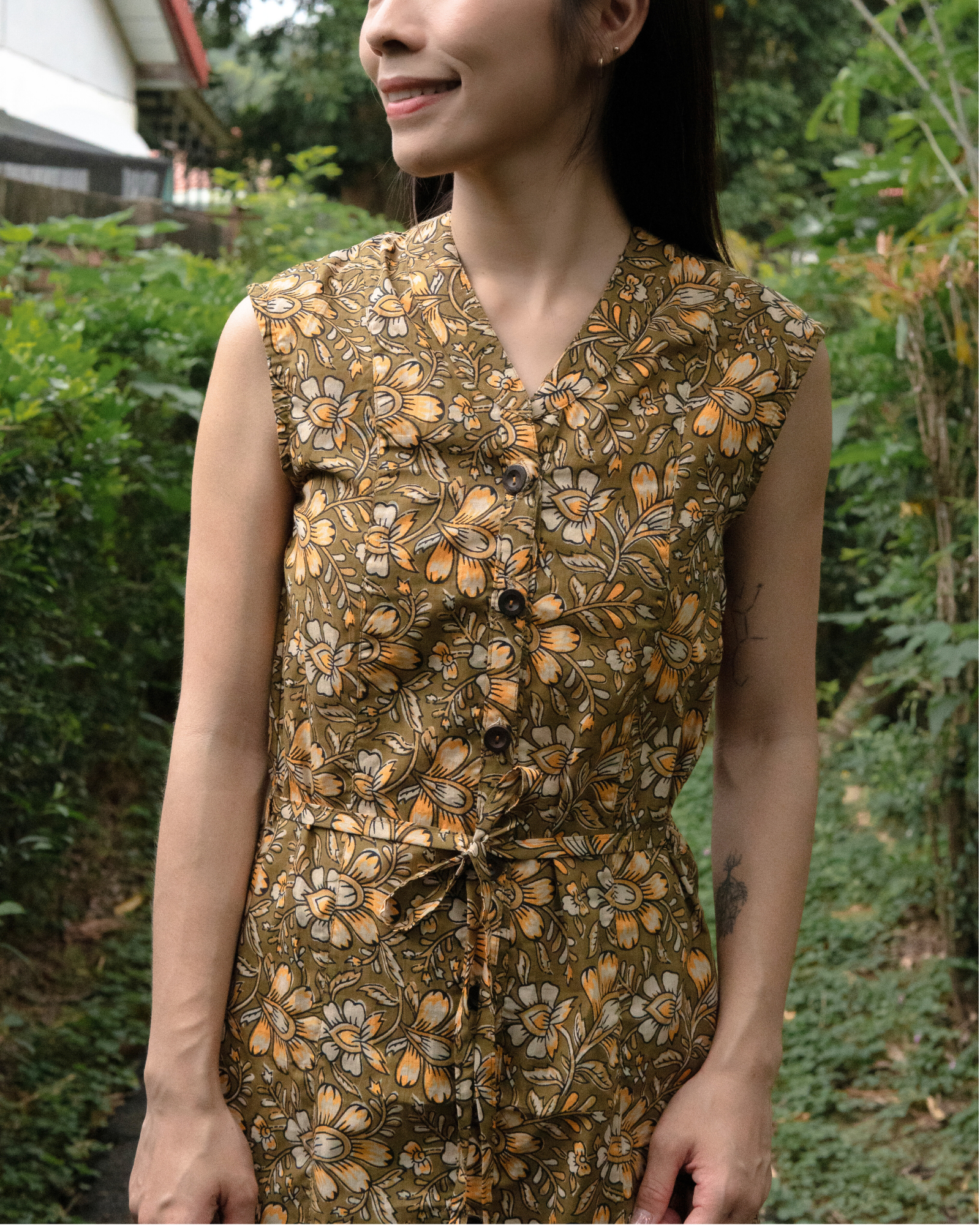 印度蓋染工藝親膚純棉 洋裝 - 風鈴木