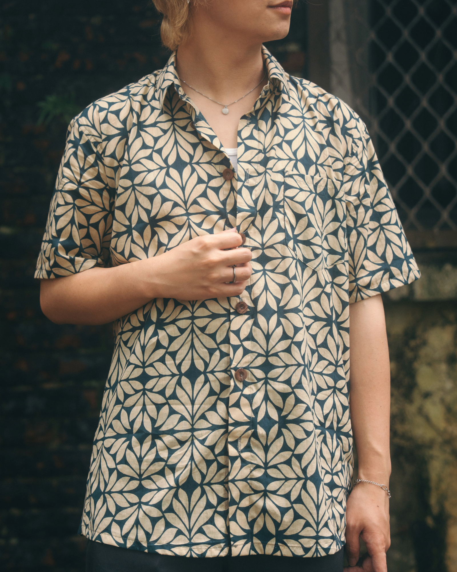 印度蓋染工藝純棉 襯衫 - 月桂
