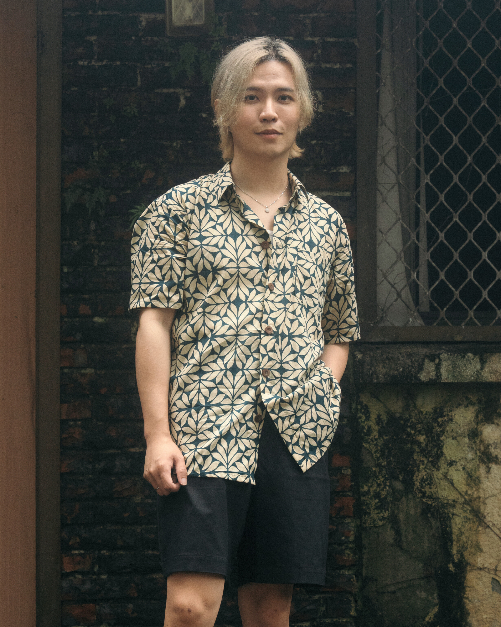 印度蓋染工藝純棉 襯衫 - 月桂