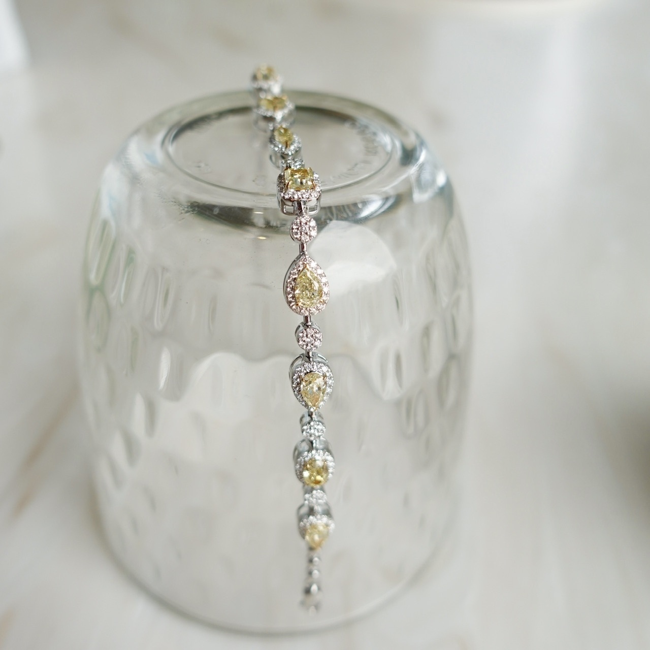 18K金彩黃鑽手鏈