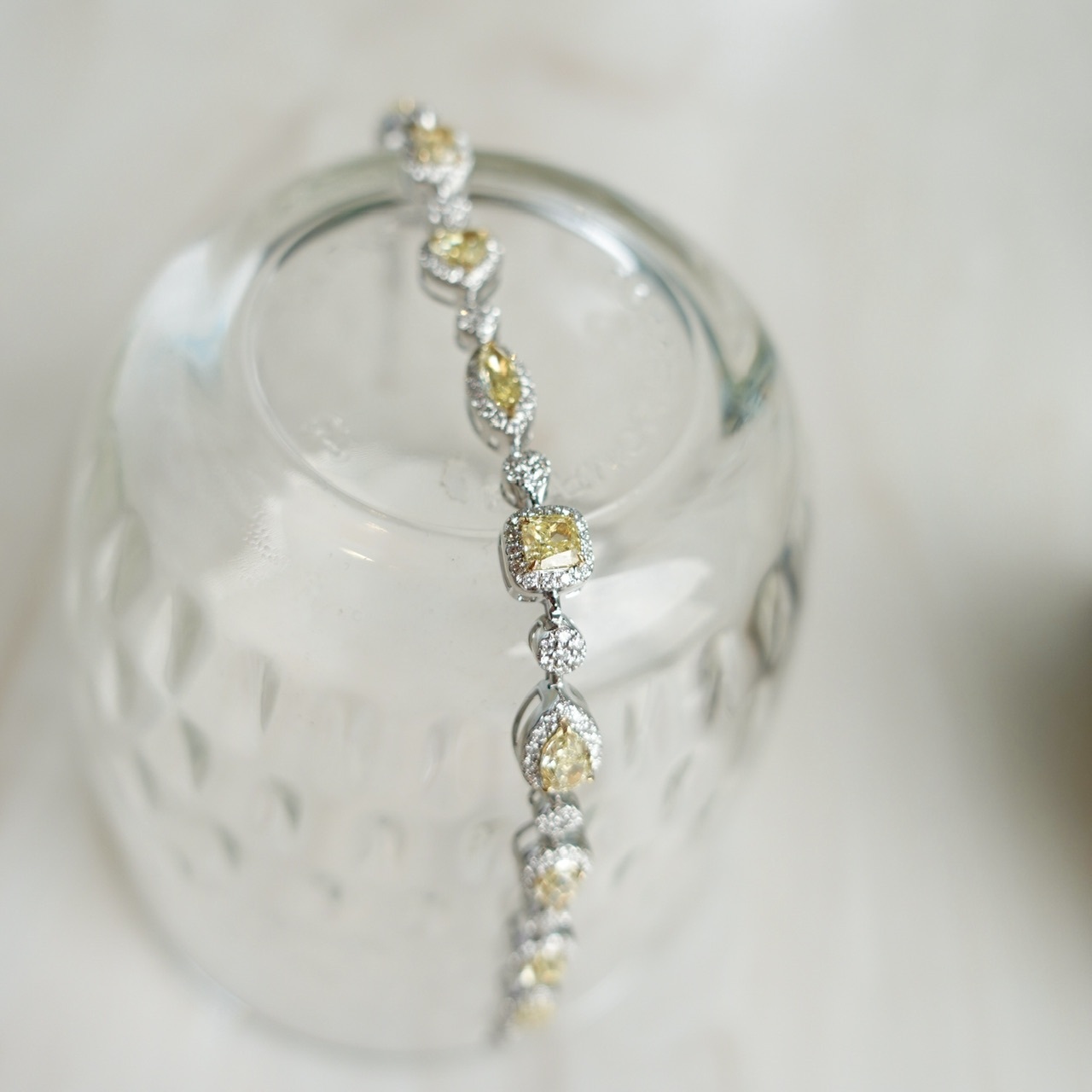 18K金彩黃鑽手鏈