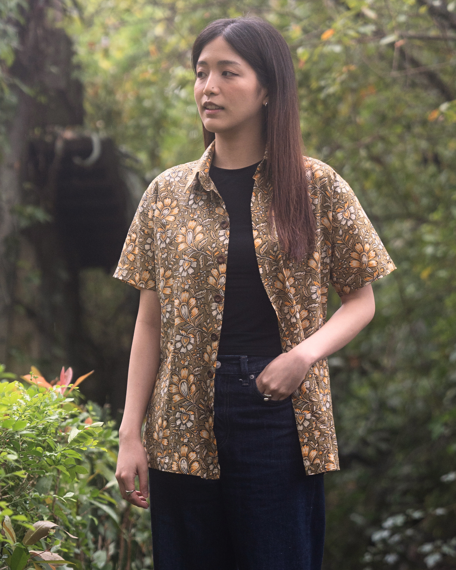 印度蓋染工藝親膚純棉 襯衫 - 風鈴木