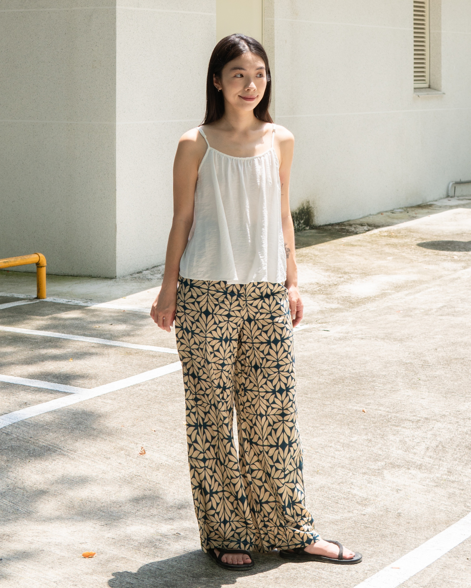 印度蓋染工藝親膚純棉 長褲 - 月桂