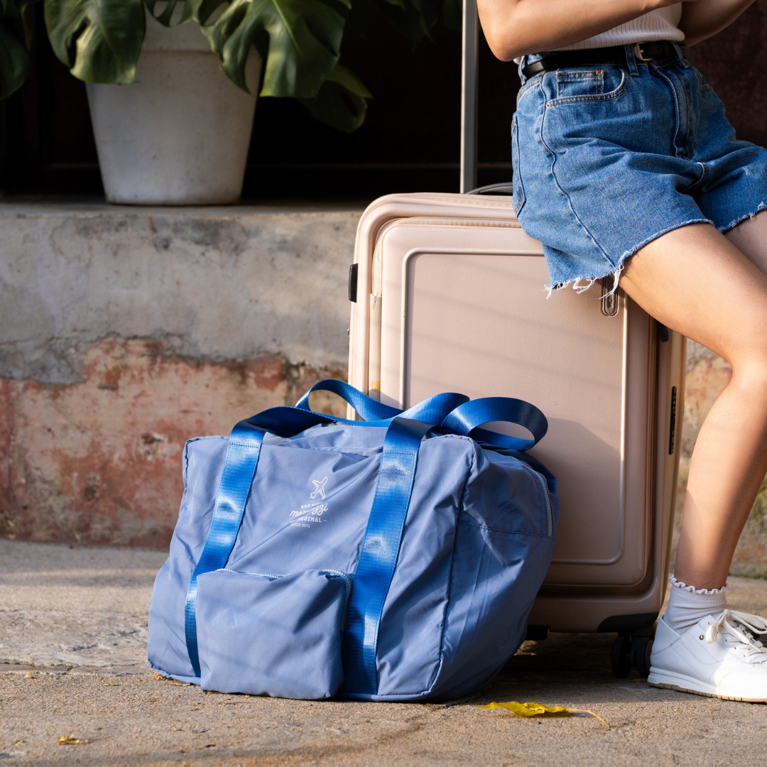 Bon Voyage ｜Foldable  Duffel Bag - Slate Blue