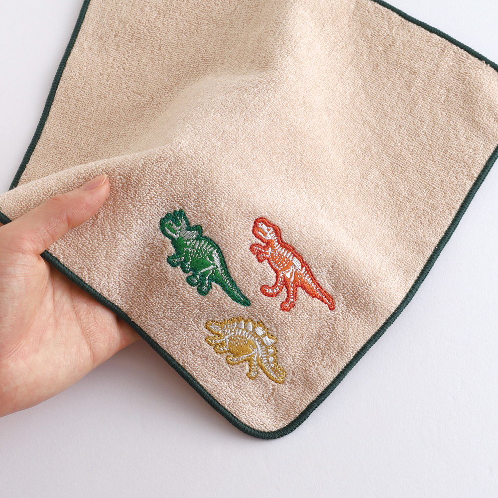 恐龍 古生物 刺繡小手帕 |日本STUDY HOLIC