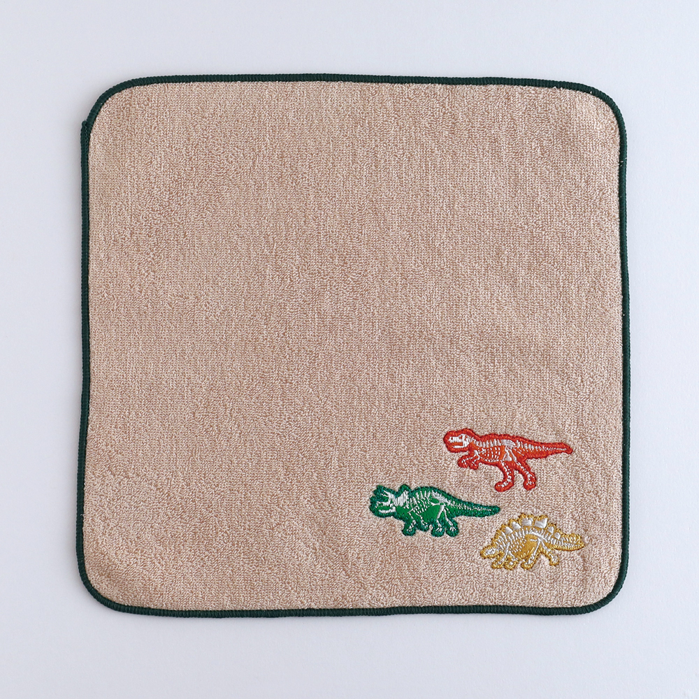 恐龍 古生物 刺繡小手帕 |日本STUDY HOLIC