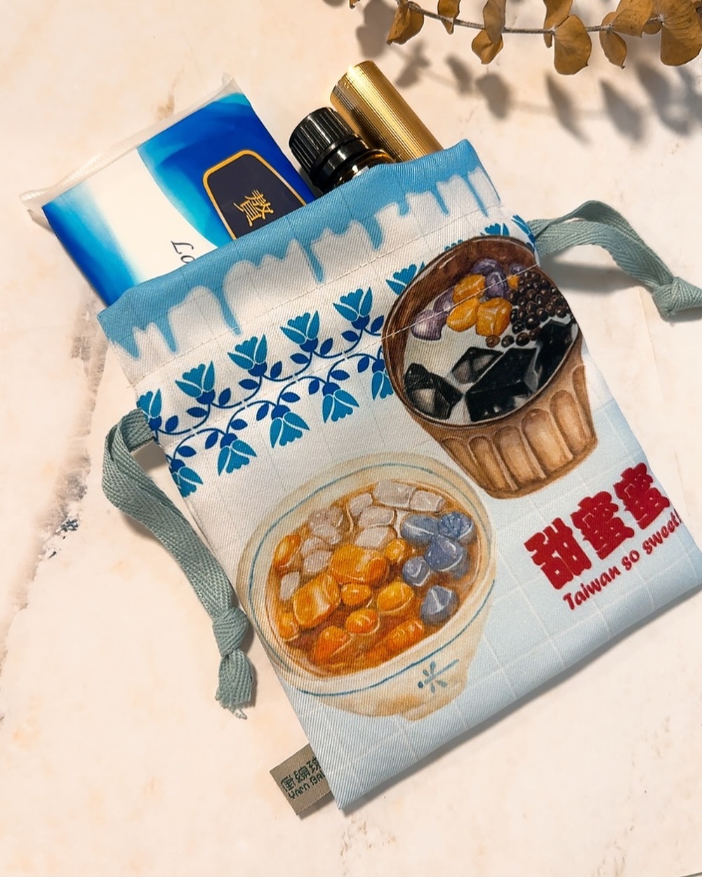 甜蜜蜜 台灣甜湯 迷你束口袋｜針線球