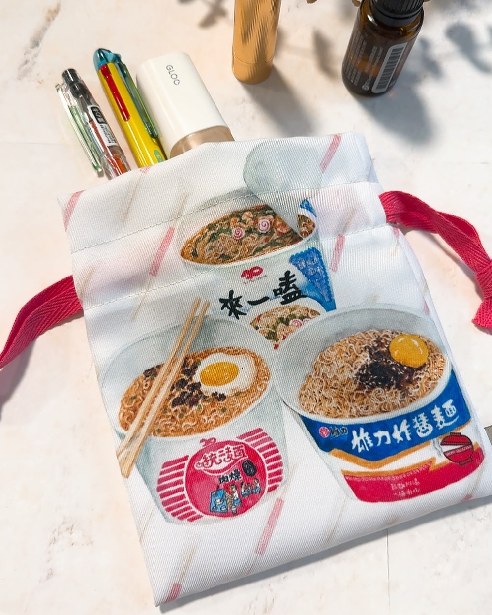 台灣泡麵 迷你束口袋｜針線球