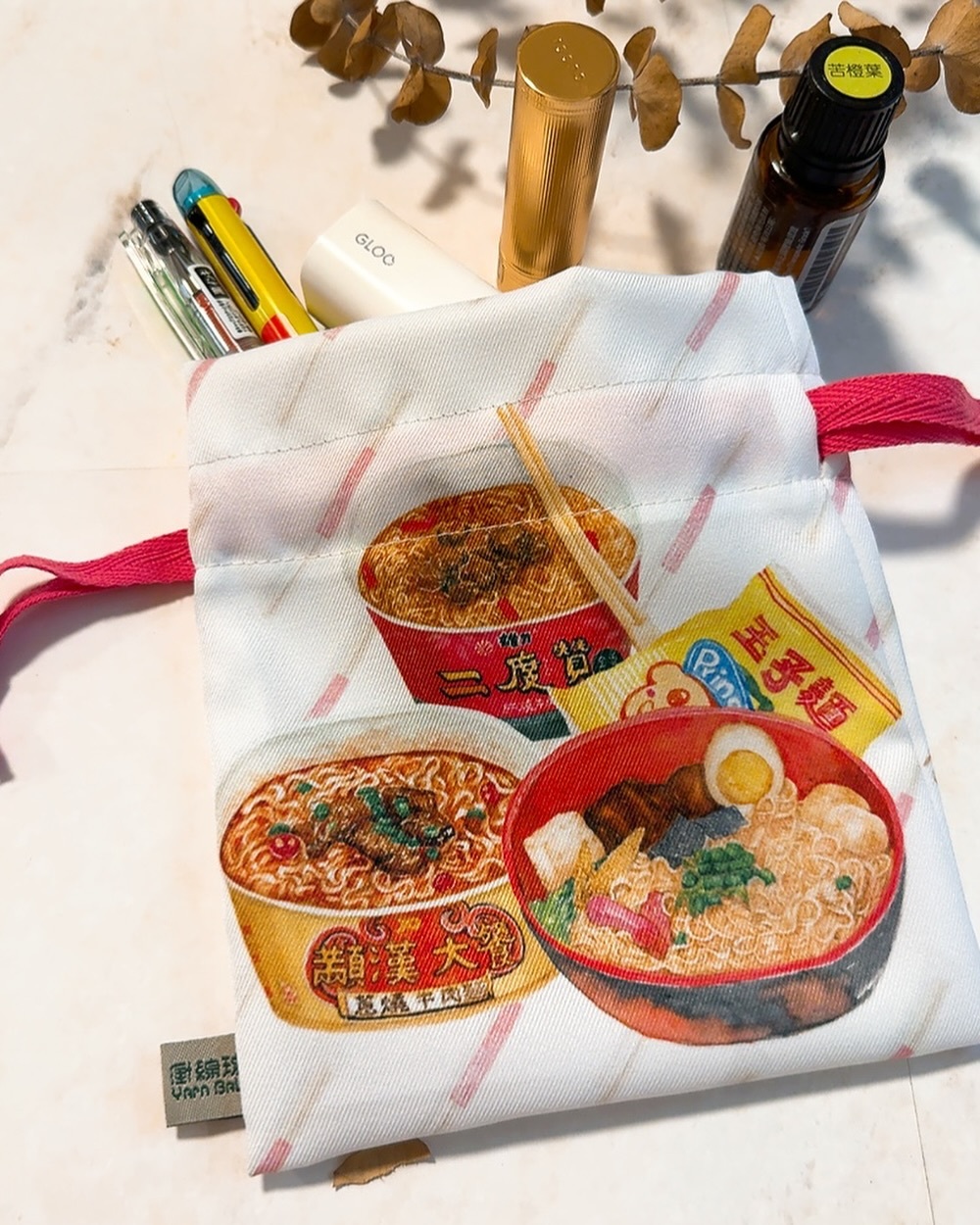 台灣泡麵 迷你束口袋｜針線球