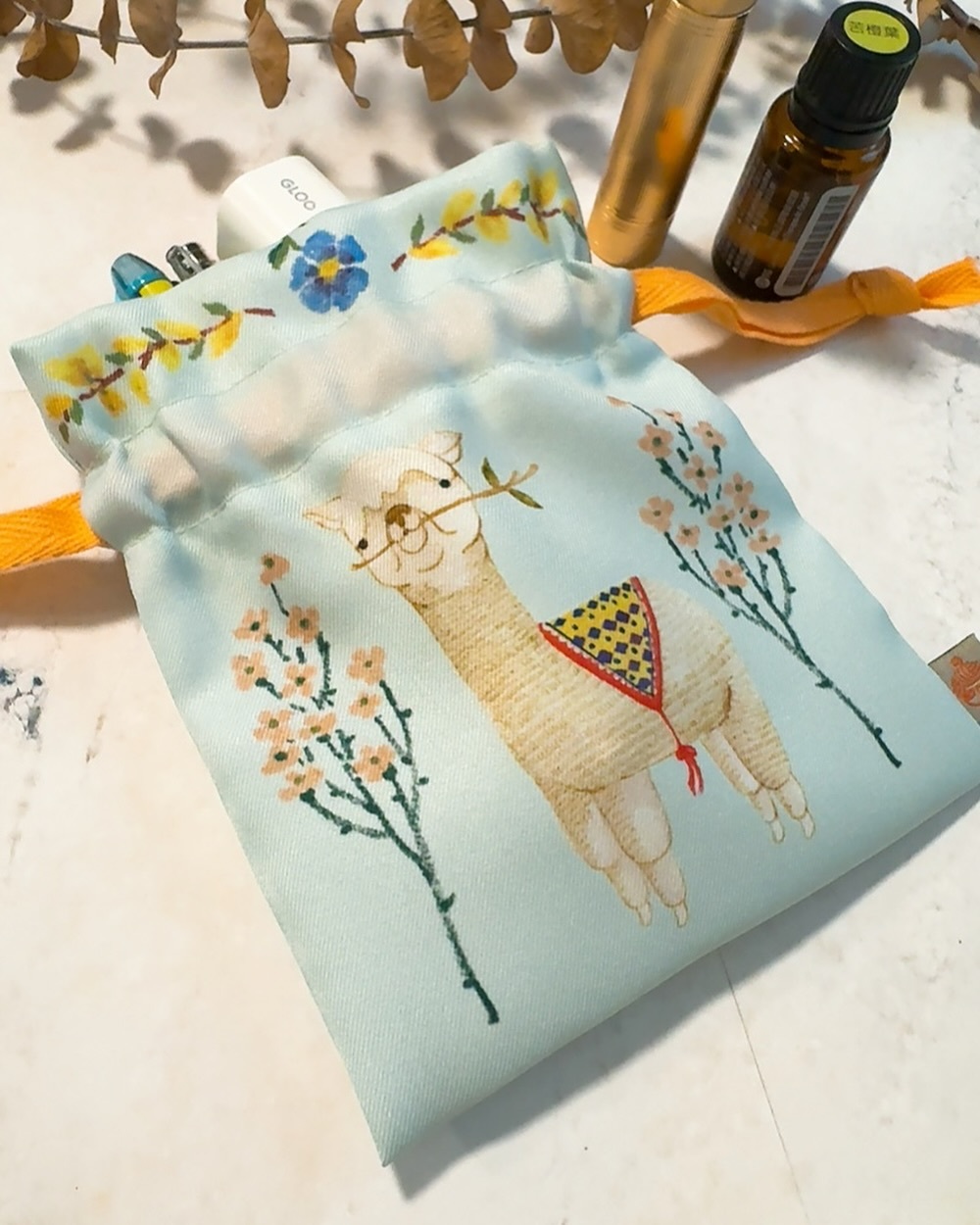 法令紋動物 迷你束口袋｜針線球