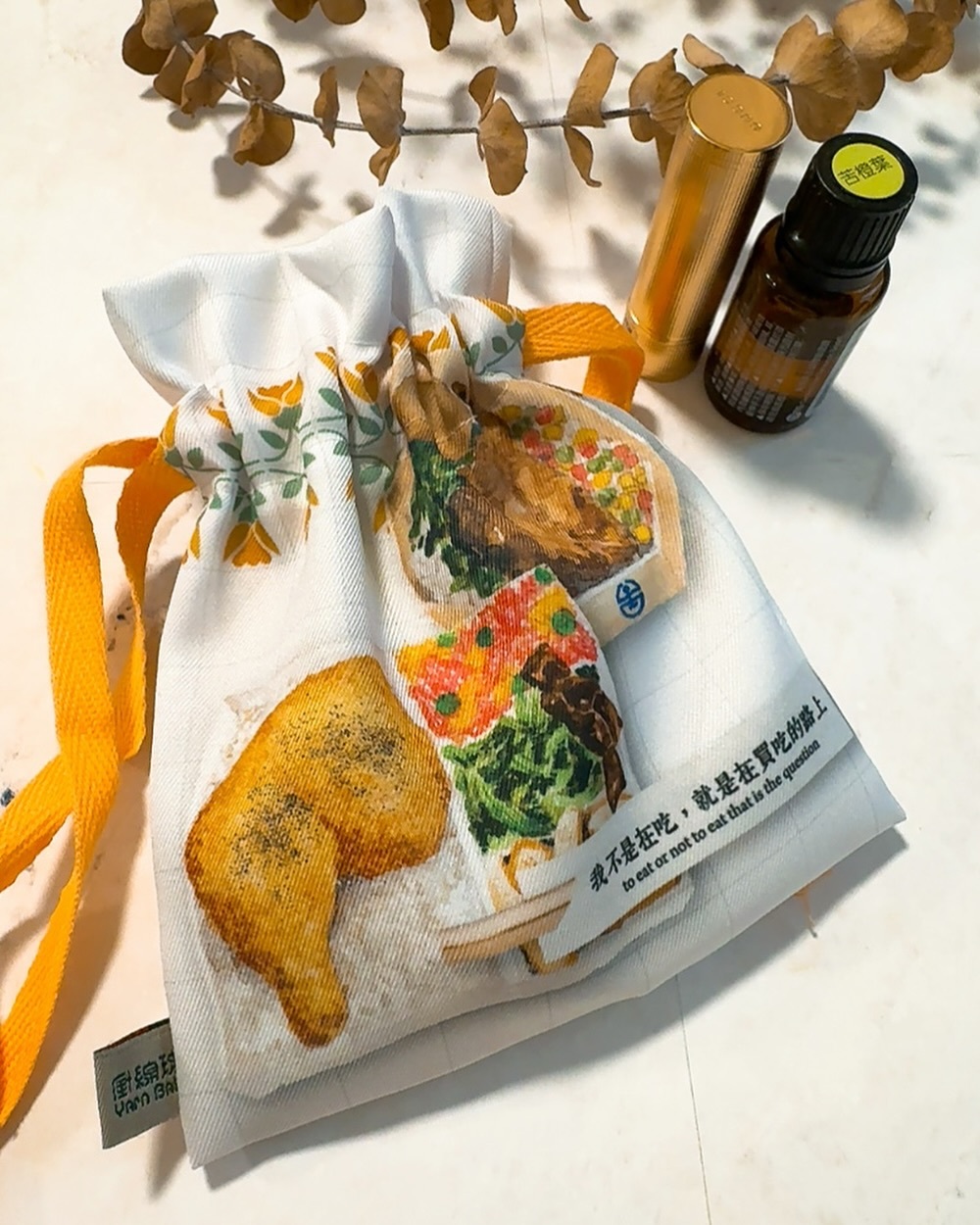 滷肉飯與便當 迷你束口袋｜針線球