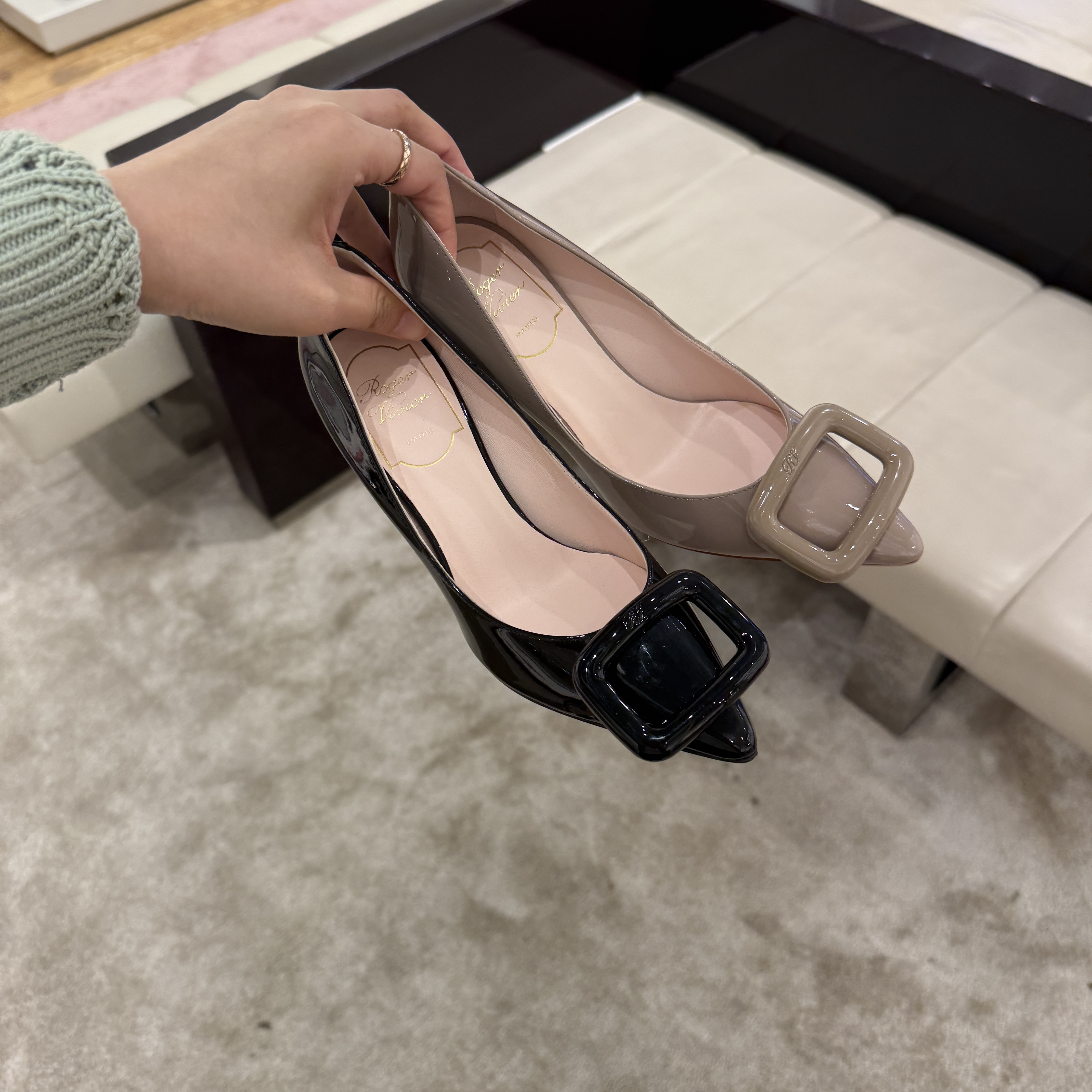 Roger Vivier RV Choc Buckle Dec 85mm Heels 2 colors