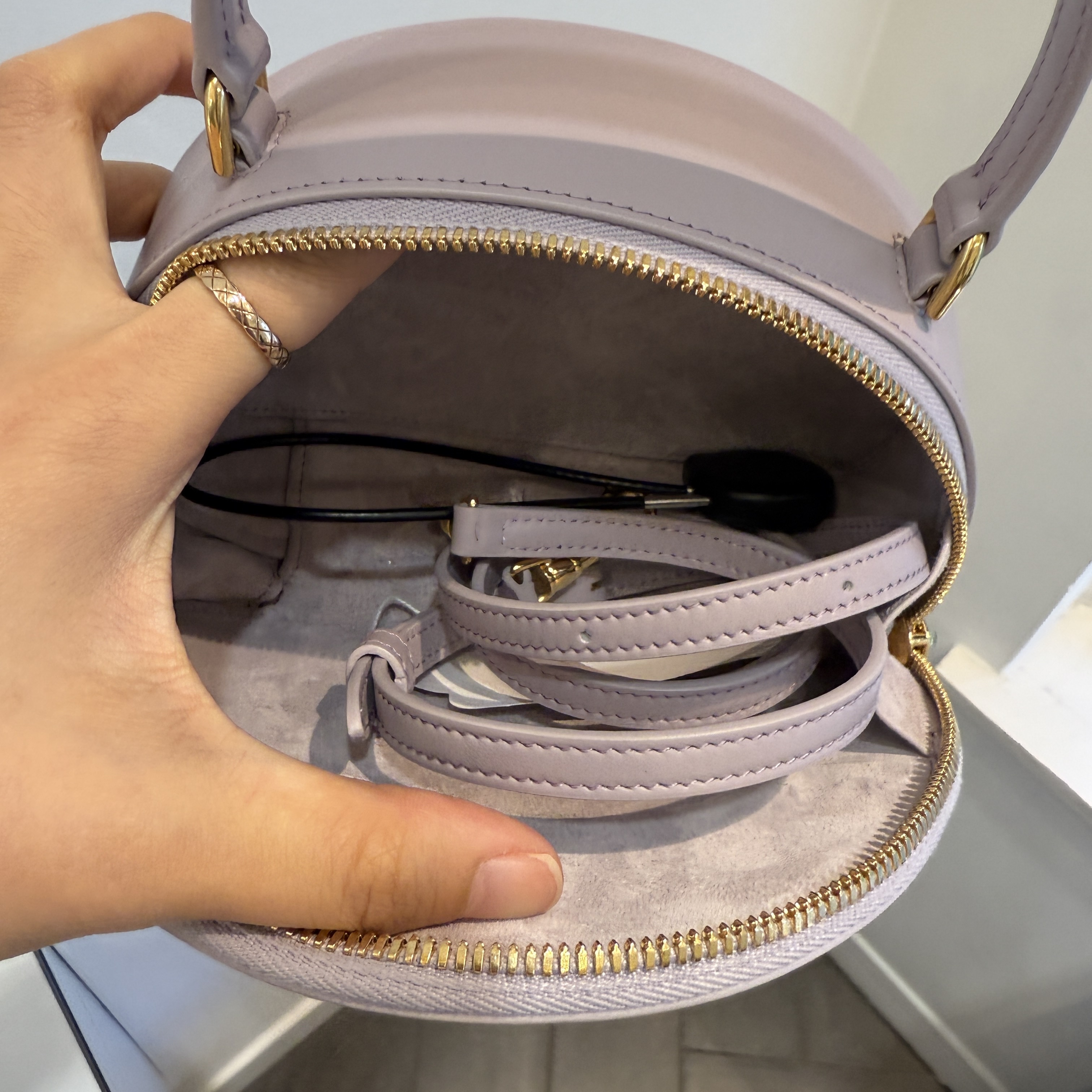 Celine Cuir Trio Smooth Calf Top Handle bag purple