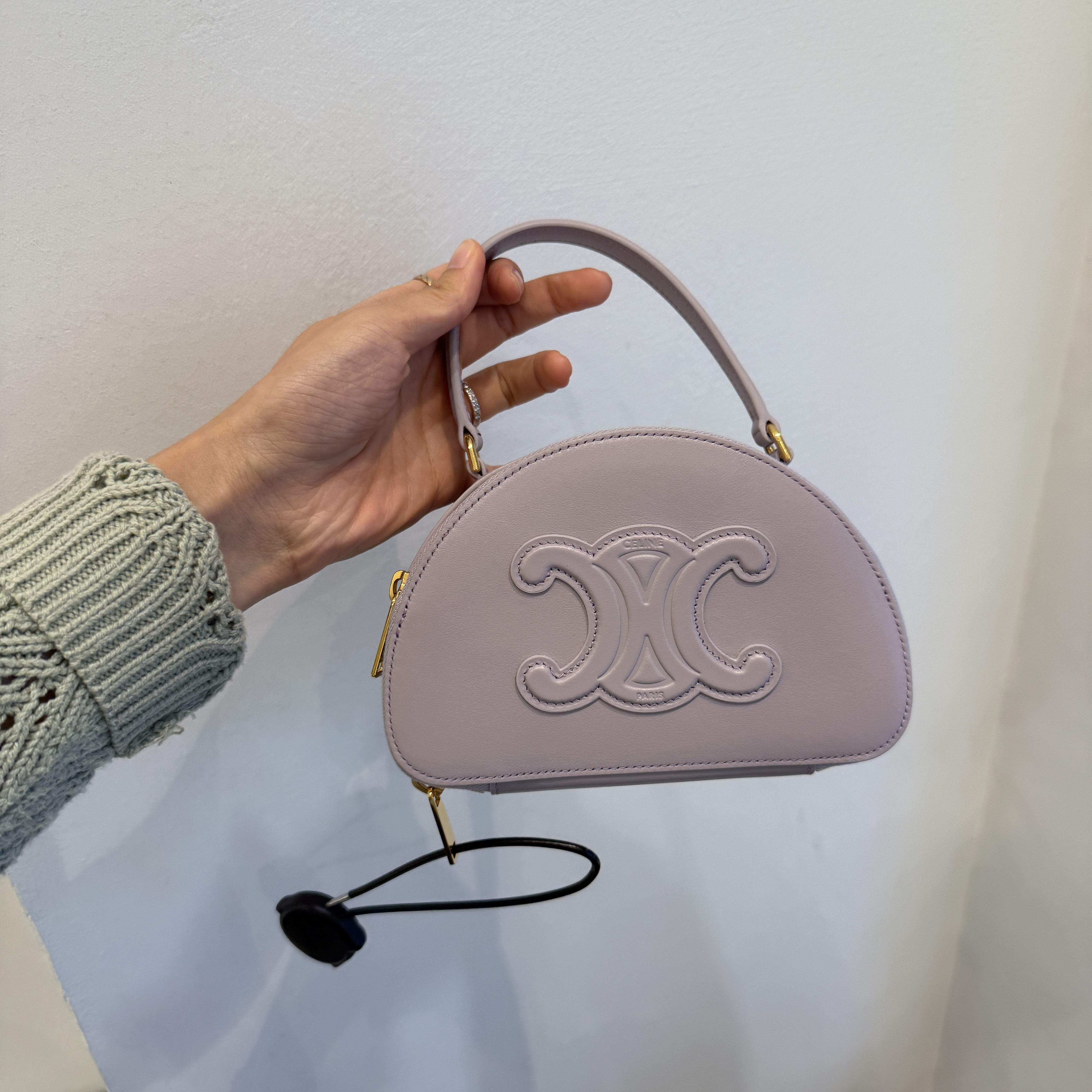 Celine Cuir Trio Smooth Calf Top Handle bag purple