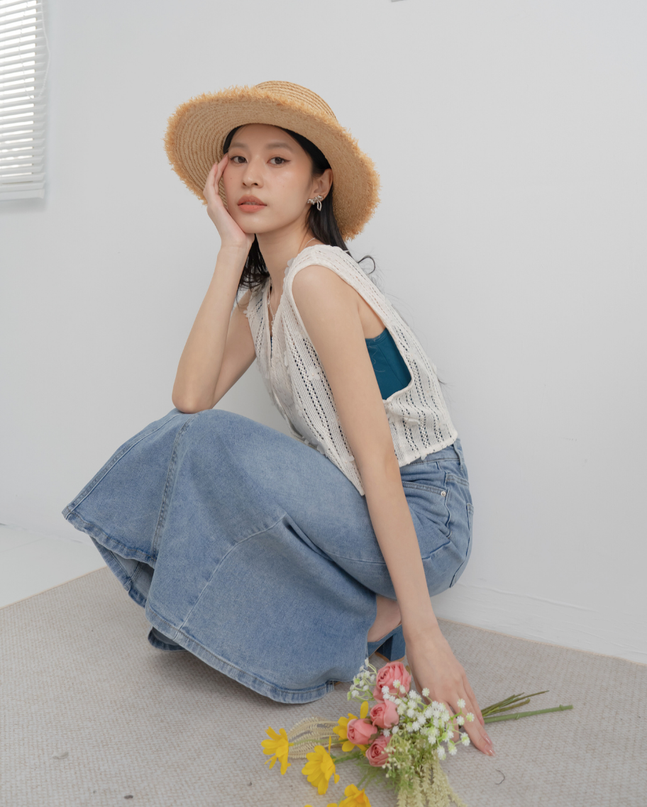 經典牛仔中長裙