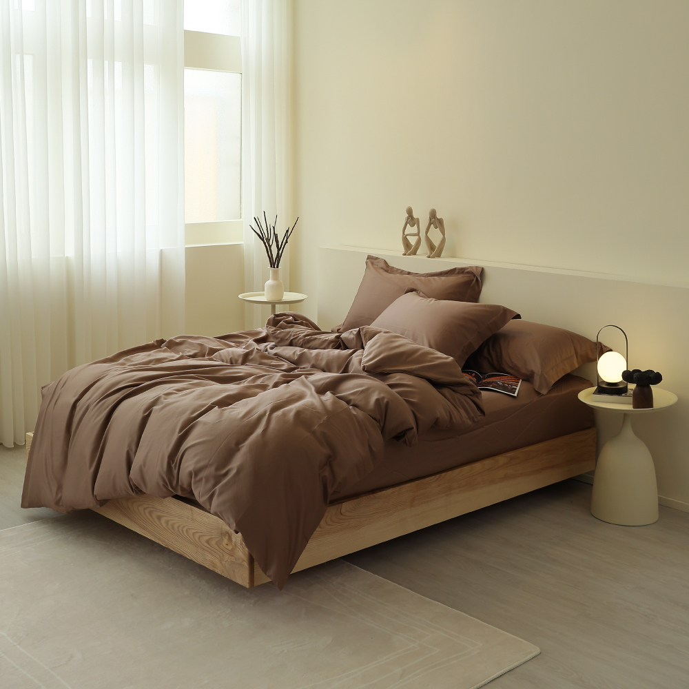 60支天絲棉｜67%天絲&33%純棉｜檀木咖｜單品&床包被套組