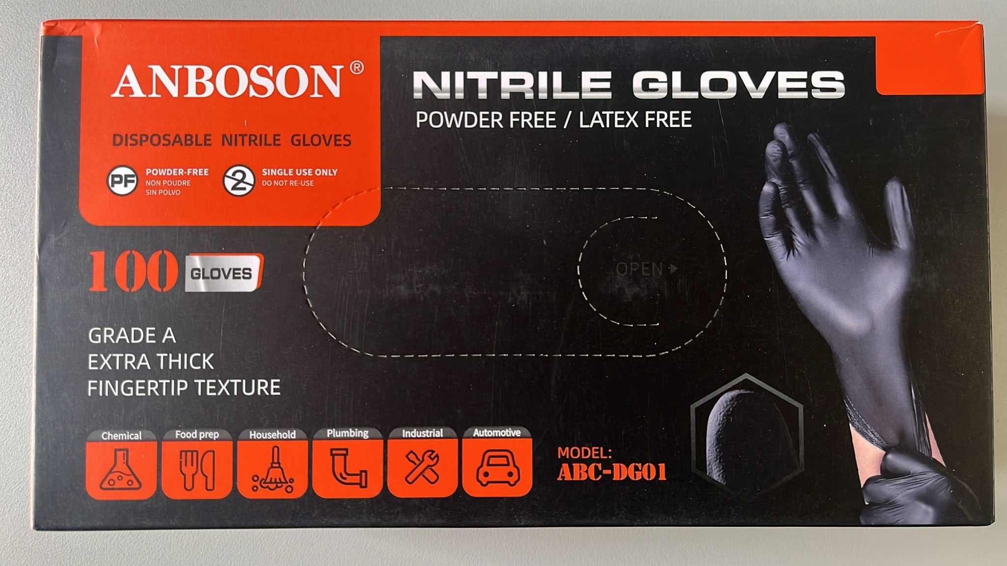 DG001 IAP純天然丁晴手套(黑色)100個(S/M/L碼) Nitrile Gloves