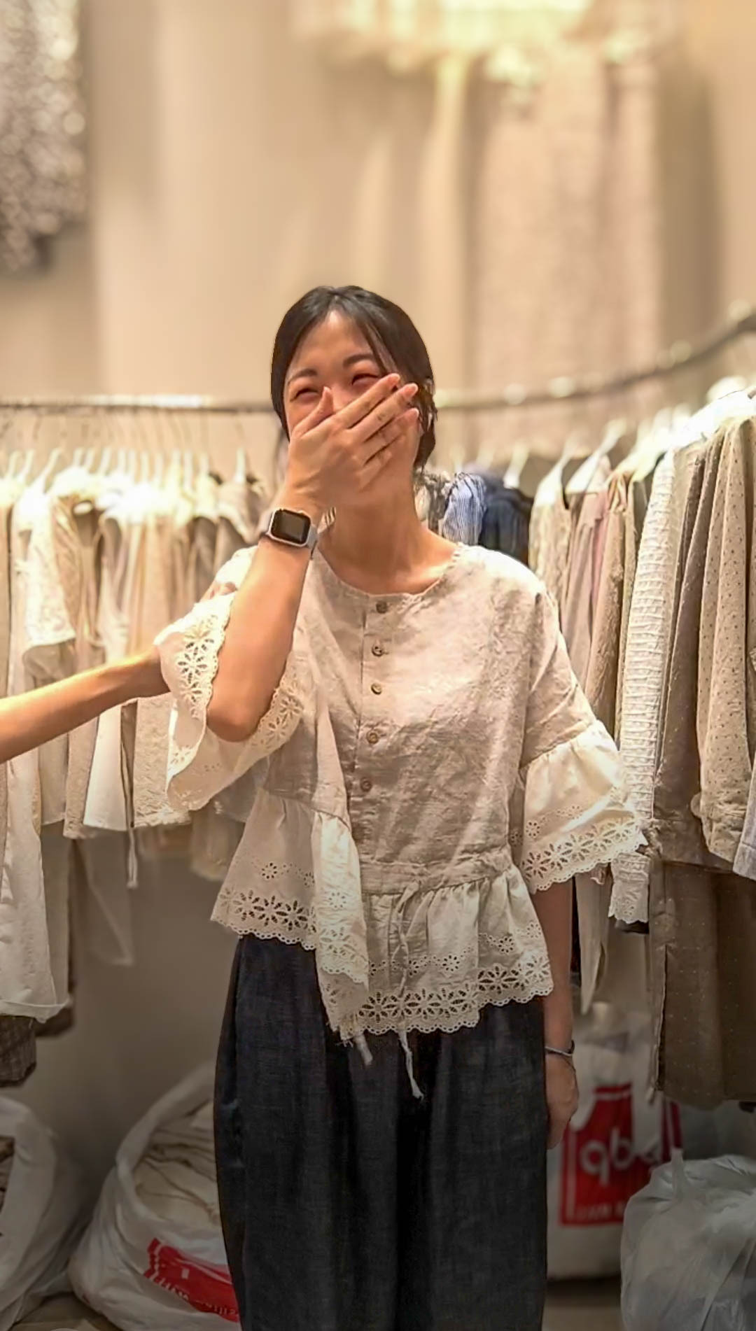 🥰PM_K1510  ▶️拼接蕾絲 排扣外套 👉B:120cm L:53cm👈