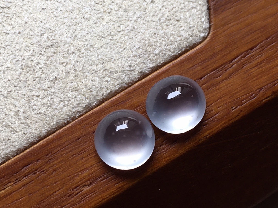 翡翠高冰蛋面一對,天然翡翠A玉, 緬甸玉, Jade, Jadeite